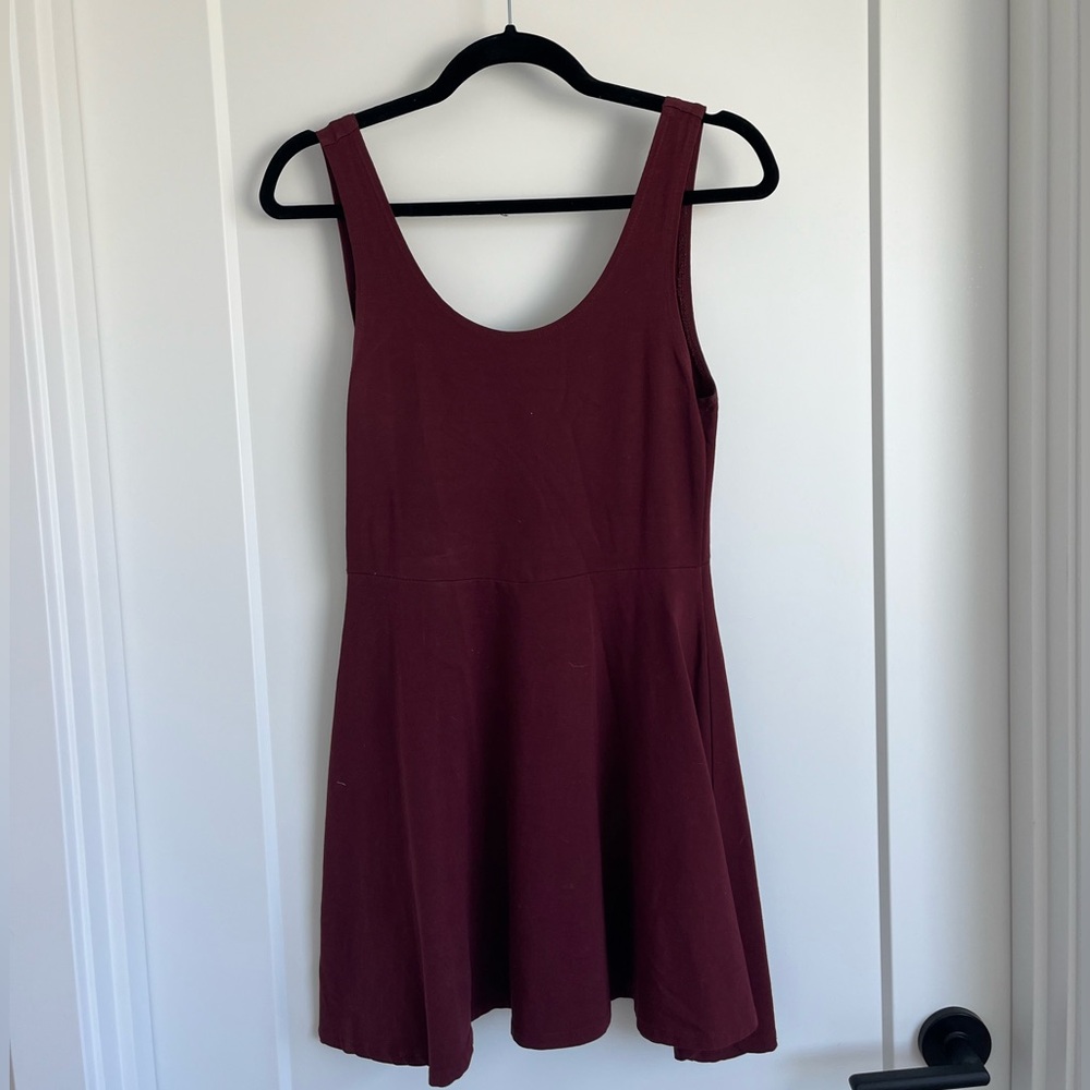 Maroon Topshop Skater Dress - US 6/UK 10